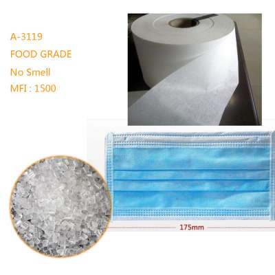 2020 top sale Polypropylene Plastic Raw Material granule PP MFI 1500 for making meltblown fabrics filters